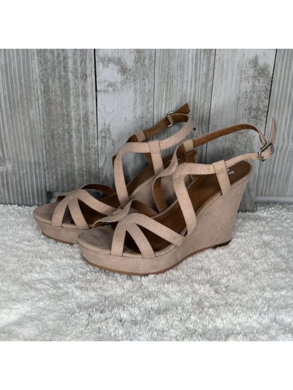 BP Sky Wedge Platform Sandals 7 M